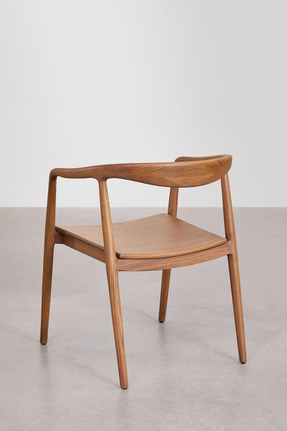 Sklum Chaise De Salle à Manger En Teck Rokan Avec Accoudoirs
