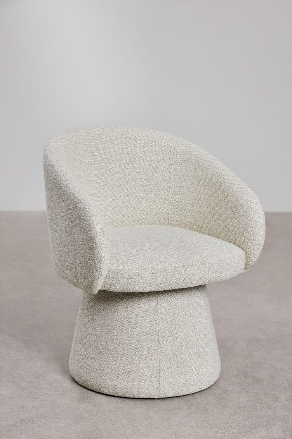 Sklum Chaise De Salle à Manger Pivotante Avec Accoudoirs En Tissu Bouclé Flavian