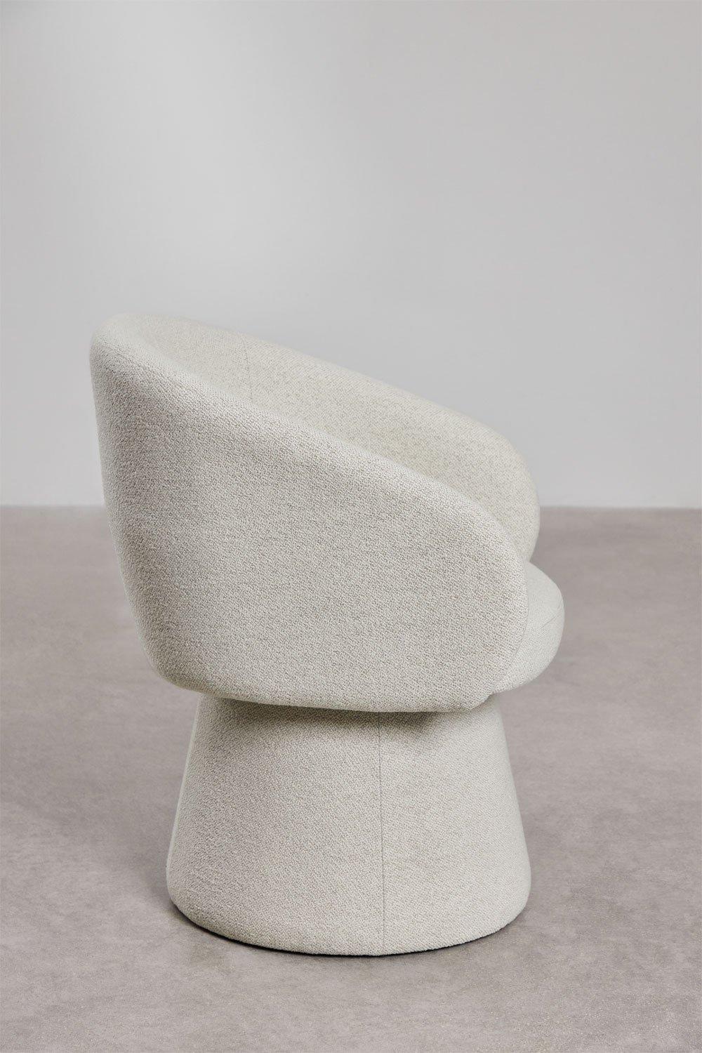 Sklum Chaise De Salle à Manger Pivotante Avec Accoudoirs En Tissu Bouclé Flavian