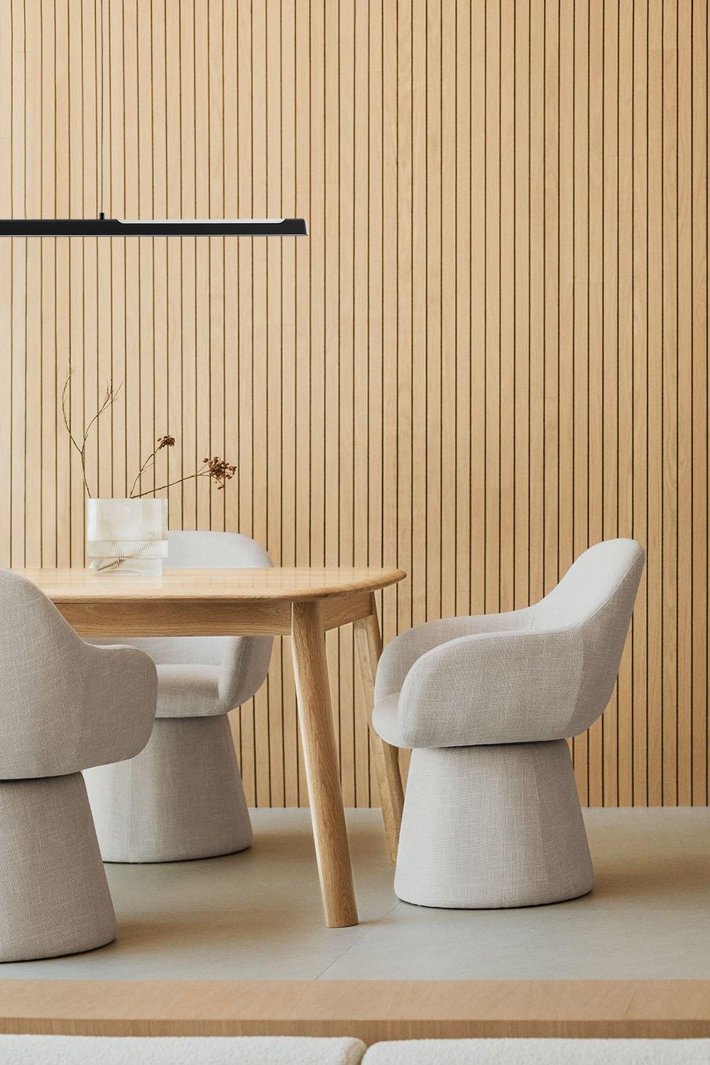 sklum Chaise de salle à manger rembourrée avec accoudoirs Erica