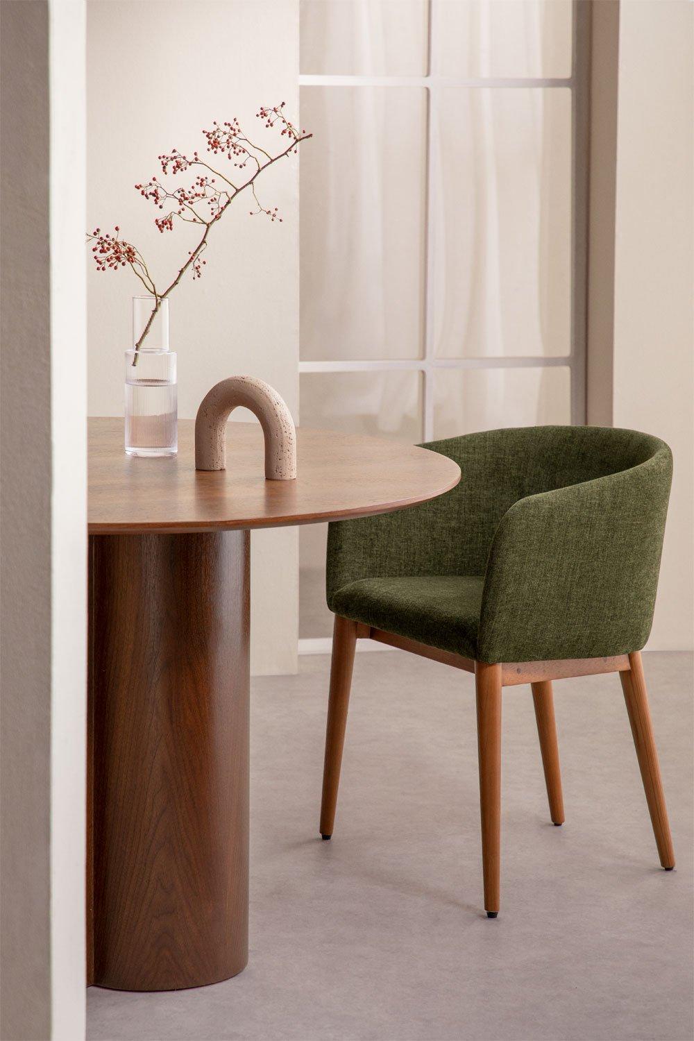 sklum Chaise de salle à manger rembourrée Bunia avec accoudoirs