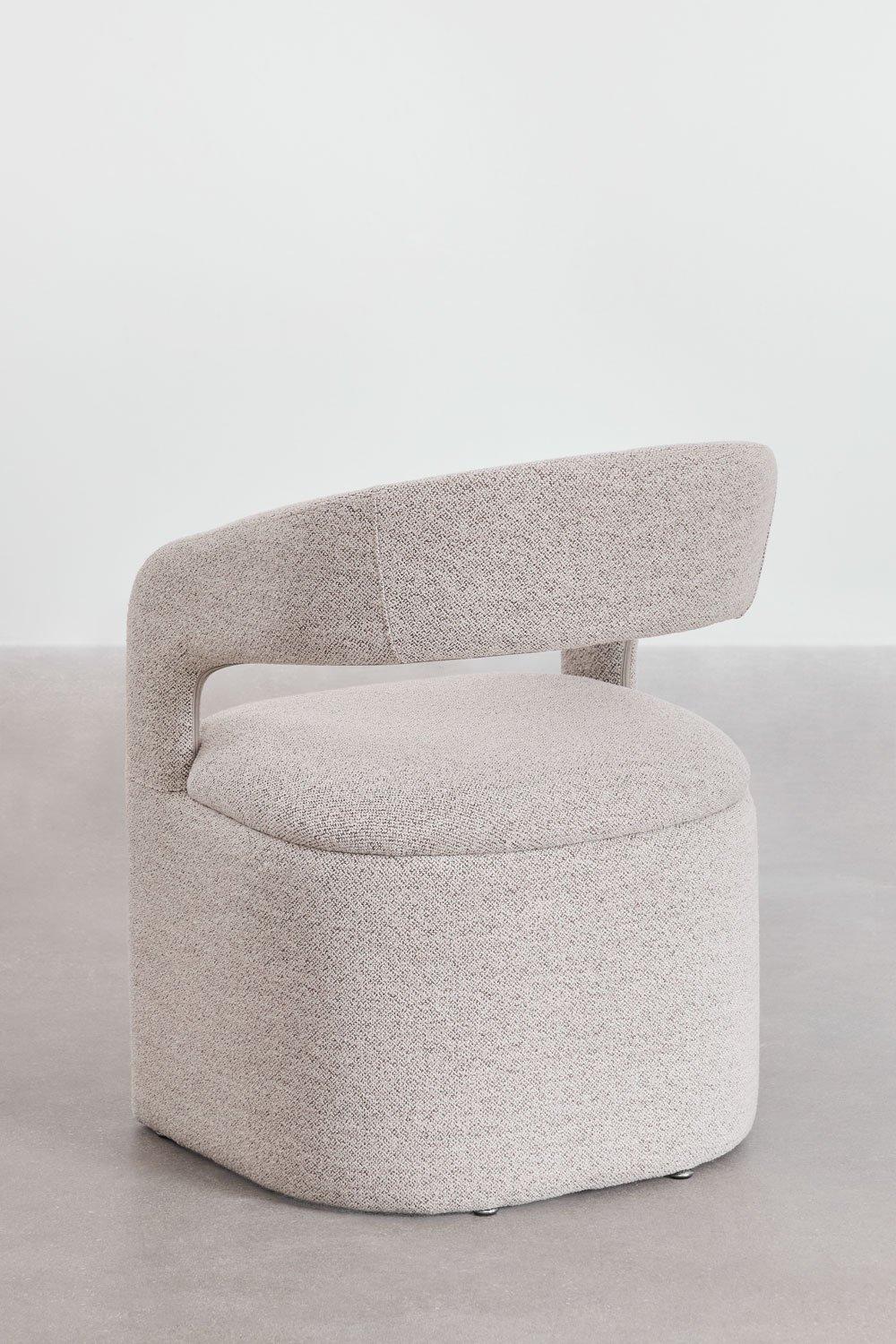 Sklum Chaise De Salle à Manger Rembourrée En Tissu Bouclé Jules Avec Accoudoirs