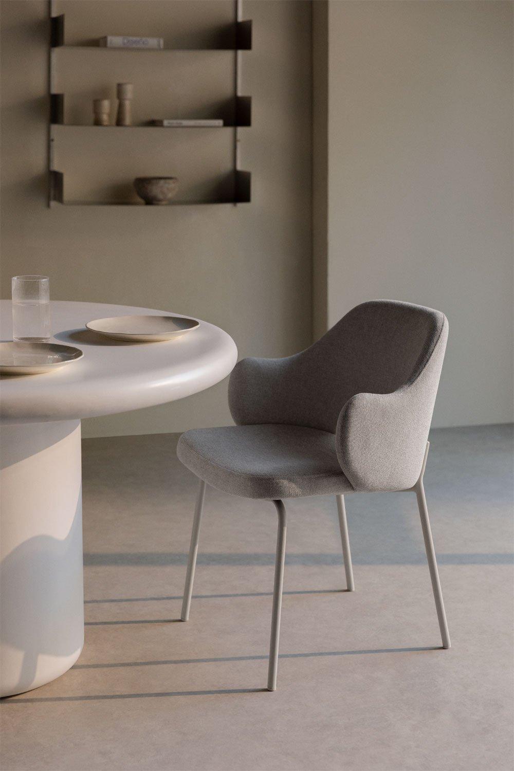 sklum Chaise de salle à manger rembourrée Gemma avec accoudoirs