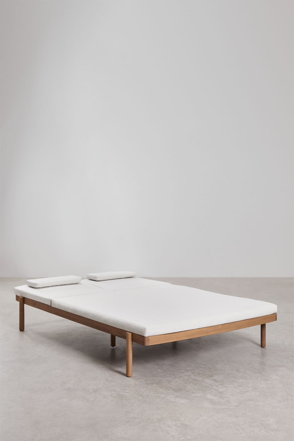 Sklum Chaise Longue Double Inclinable En Bois D'acacia Aderyn