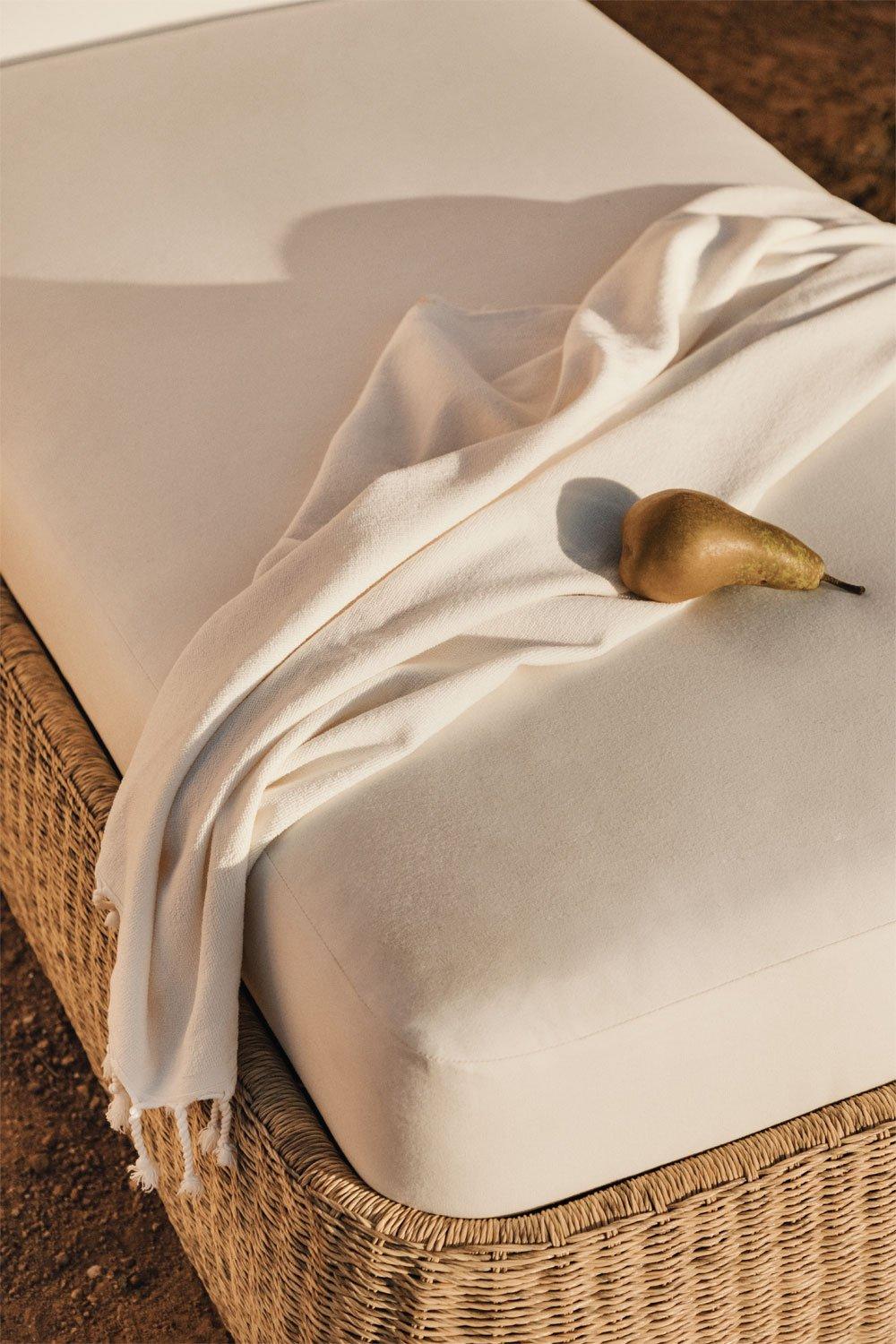 Sklum Chaise Longue Inclinable En Rotin Synthétique Et Fer Leilan