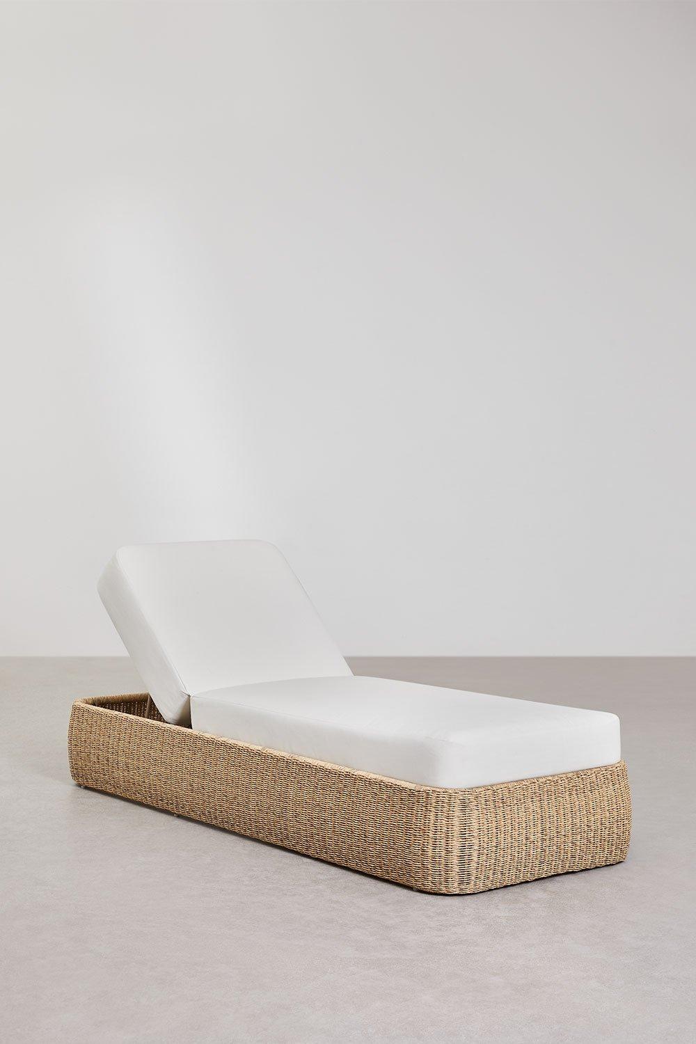 Sklum Chaise Longue Inclinable En Rotin Synthétique Et Fer Leilan