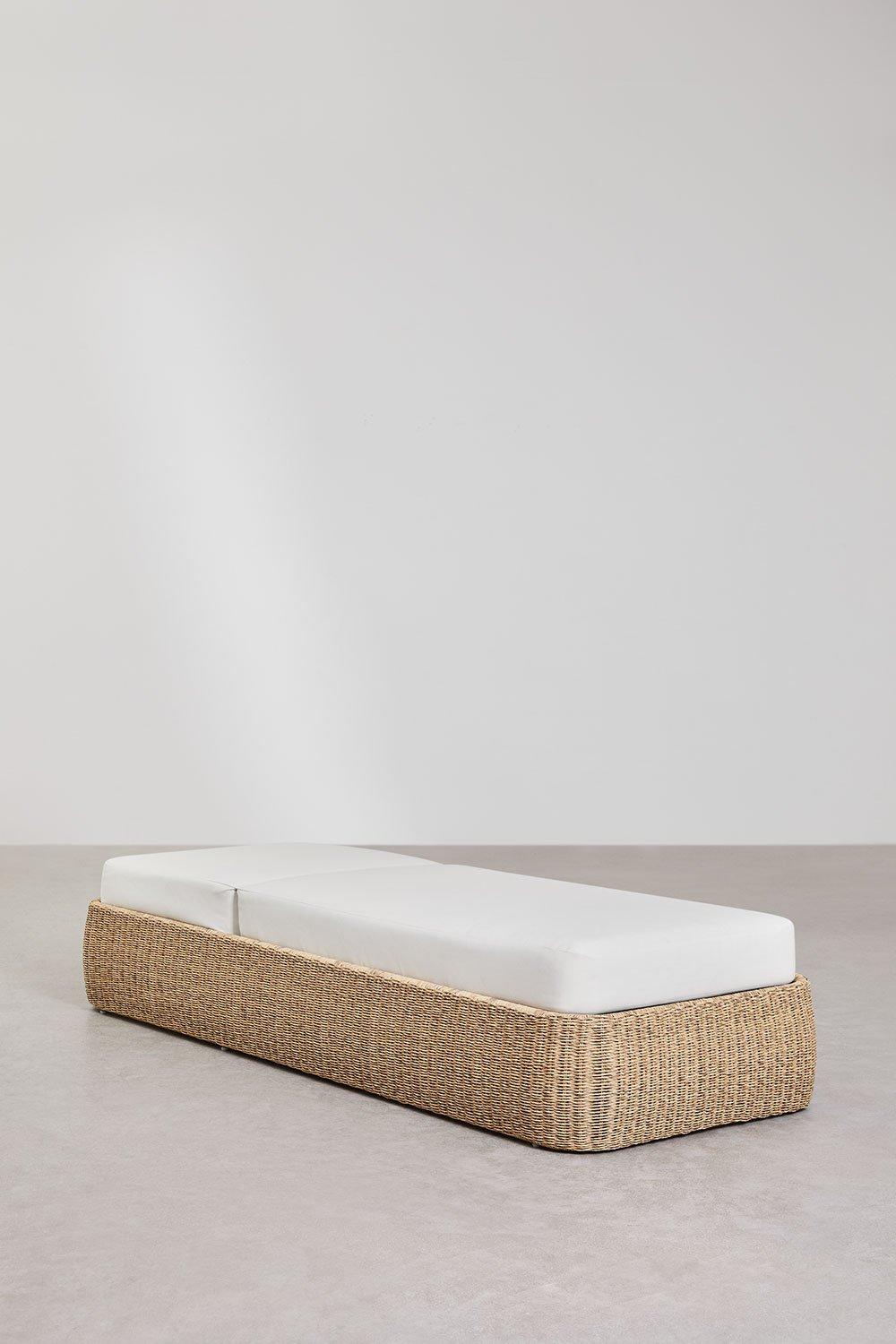 Sklum Chaise Longue Inclinable En Rotin Synthétique Et Fer Leilan