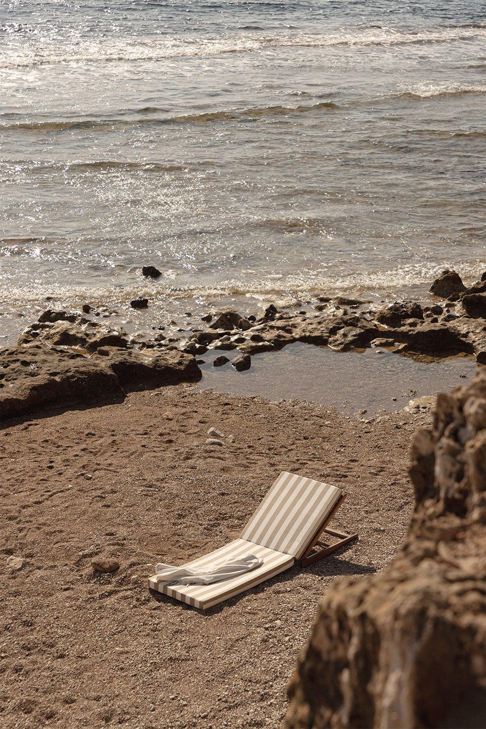 sklum Chaise longue inclinable Idaira en bois d'acacia