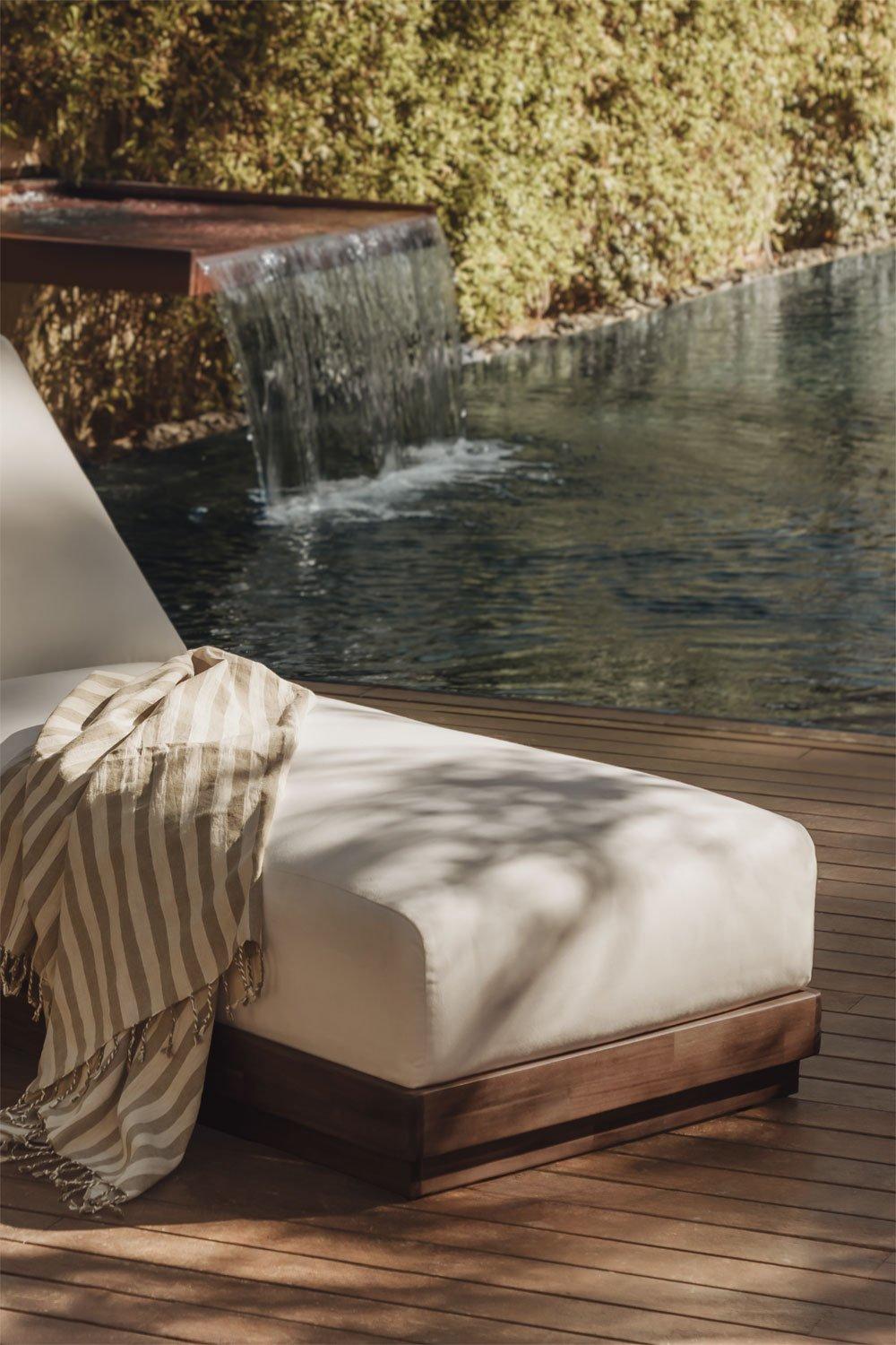 Sklum Chaise Longue Inclinable Lecia En Bois D'acacia