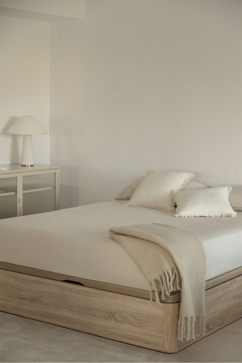 sklum Coffre de rangement pour matelas 160x200cm en bois naturel Uferyn