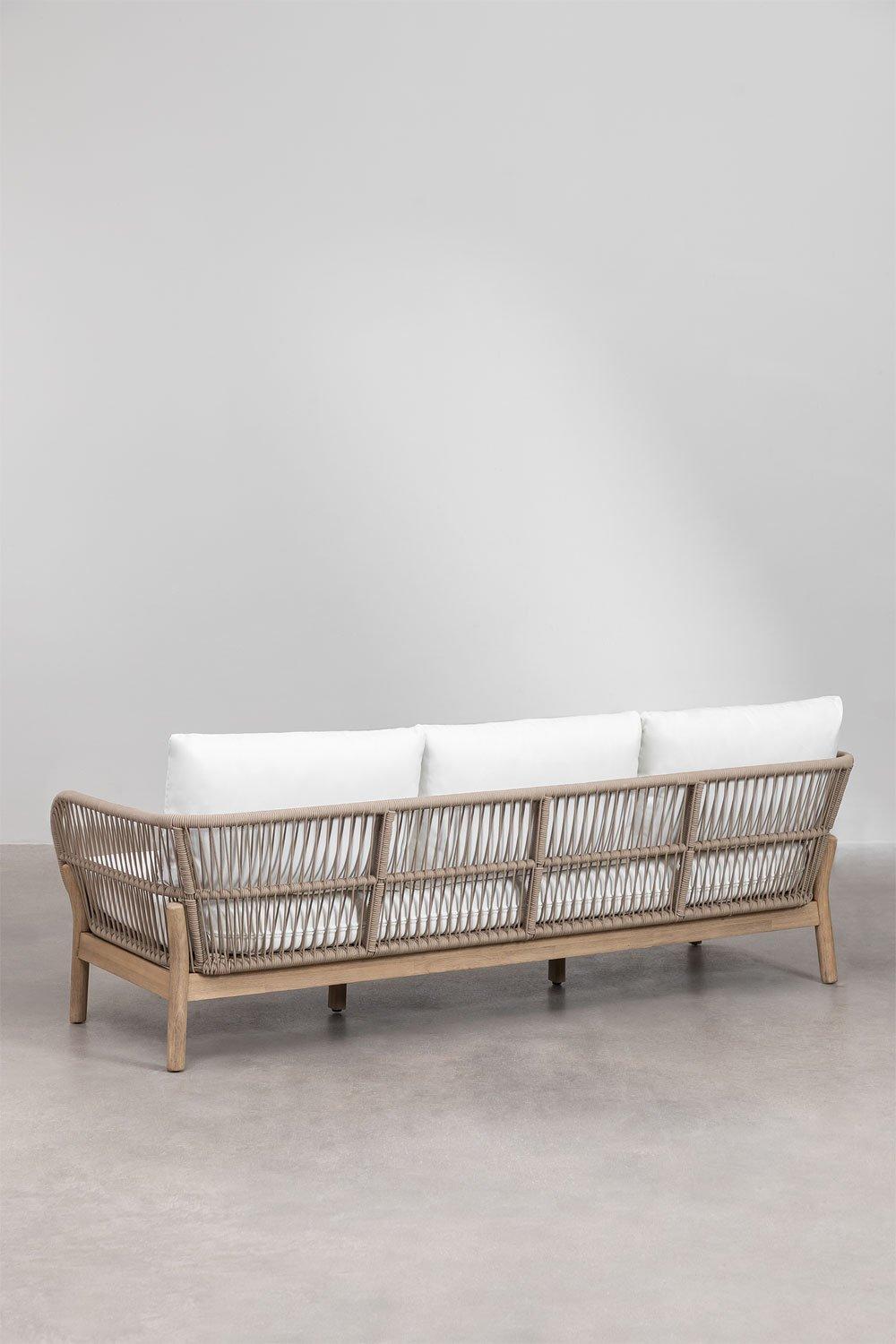 Sklum Conjunto De Jardín Con Sofá De 3 Plazas 2 Sillones Y Mesa De Centro En Aluminio Y Madera De Acacia Karvia