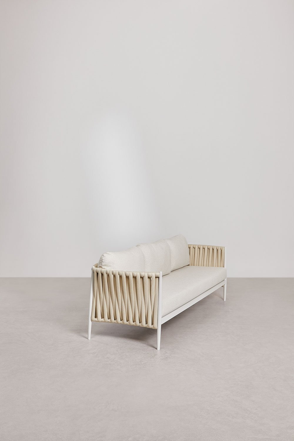 Sklum Conjunto De Jardín Con Sofá De 3 Plazas Mesa De Centro Rectangular 120x70 Cm Y 2 Sillones En Aluminio Sereilen