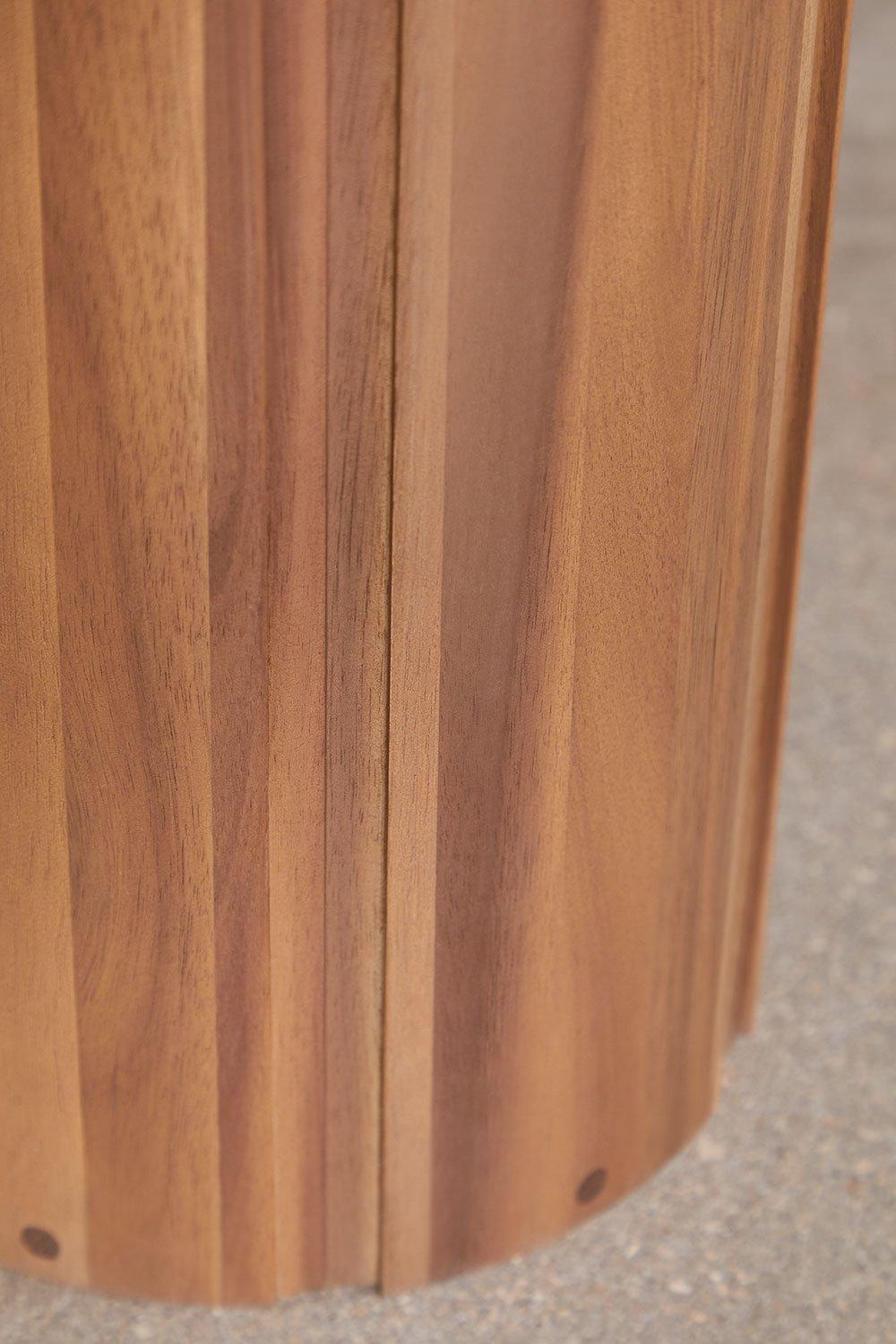 Sklum Conjunto De Mesa Redonda Ø180 Cm Em Madeira De Acácia Danara E 10 Cadeiras De Jardim Em Madeira De Acácia E Rattan Sintético Gin