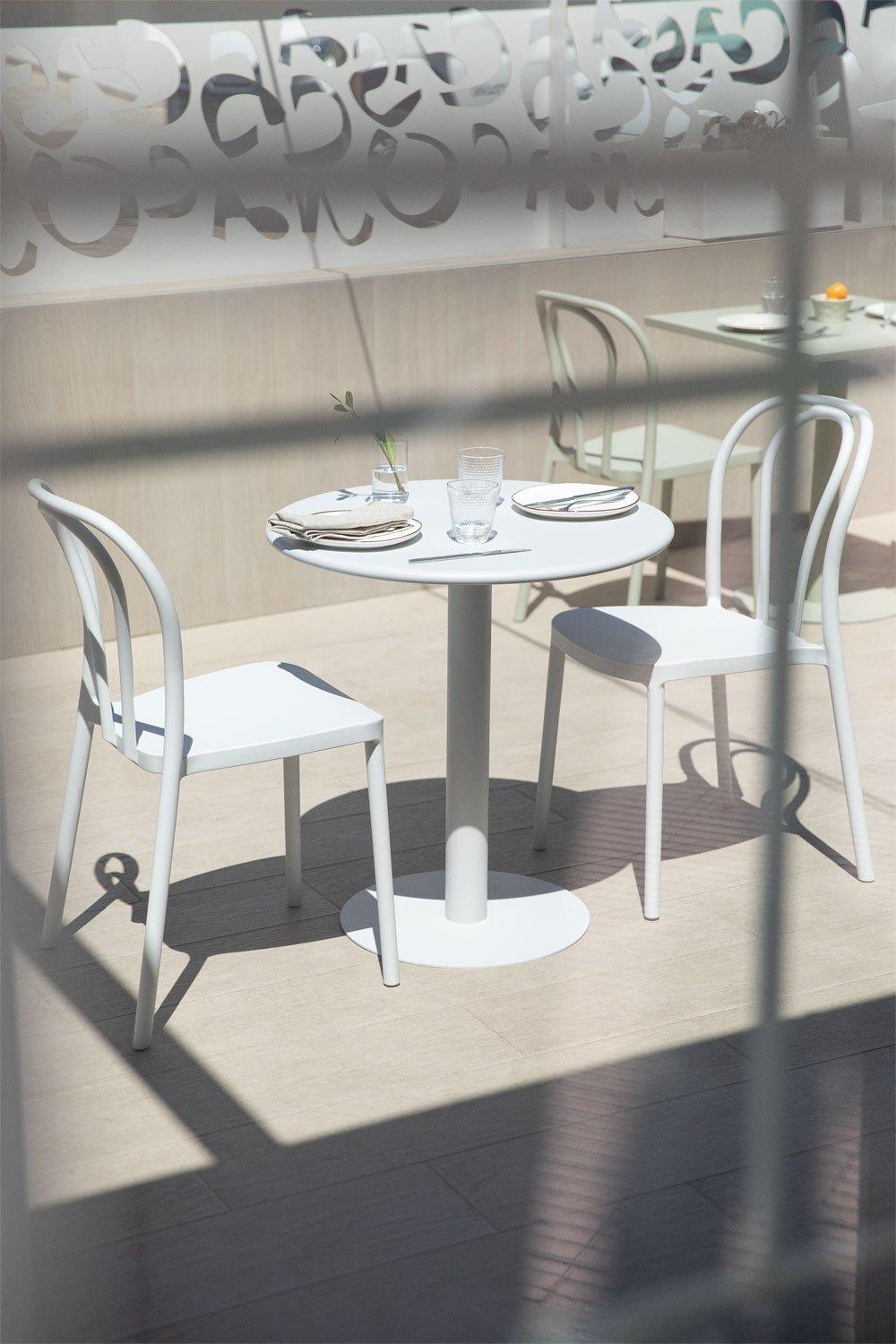 Sklum Conjunto De Mesa Redonda (Ø70 Cm) E 2 Cadeiras De Jardim Mizzi