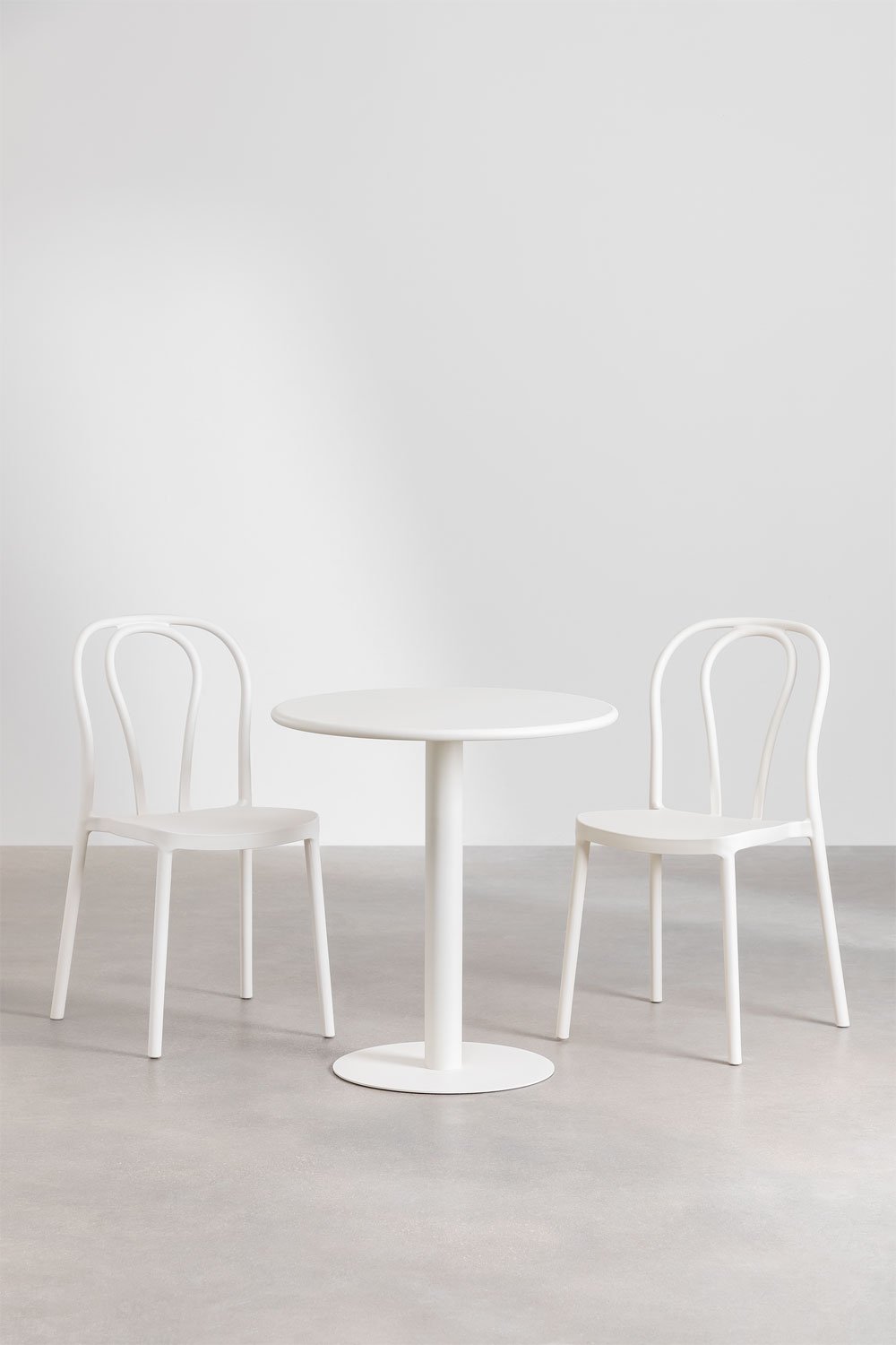 Sklum Conjunto De Mesa Redonda (Ø70 Cm) E 2 Cadeiras De Jardim Mizzi