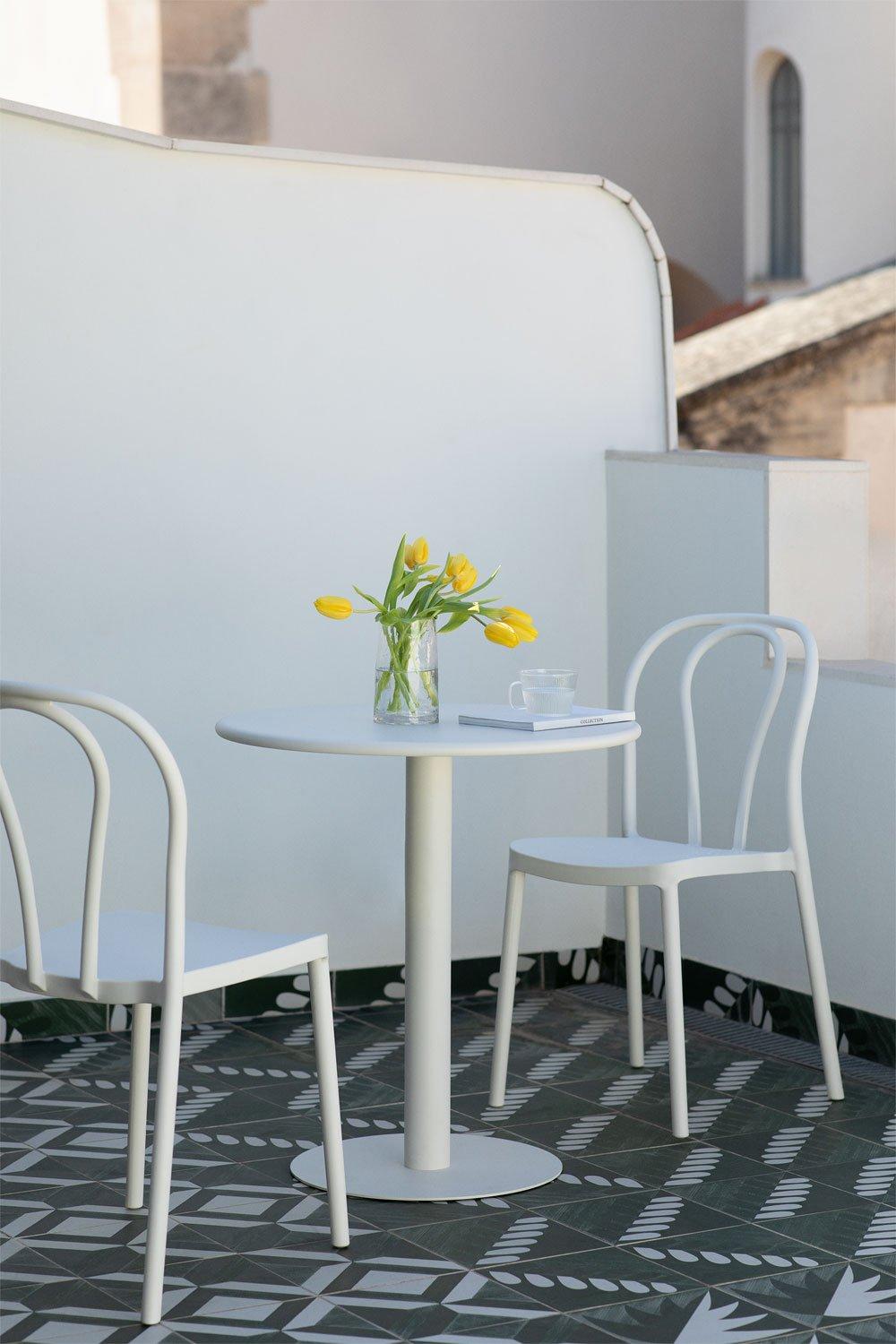 sklum Conjunto de Mesa Redonda (Ø70 cm) e 2 Cadeiras de Jardim Mizzi