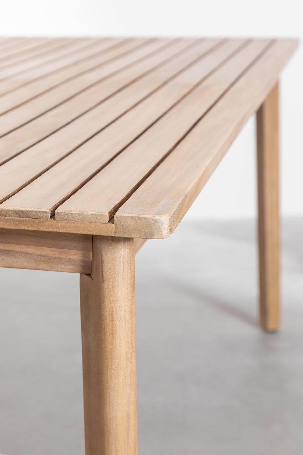 Sklum Conjunto De Mesa Retangular 180x90 Cm Em Madeira De Acácia Kaela E 6 Cadeiras De Jardim Em Madeira De Acácia Uleno