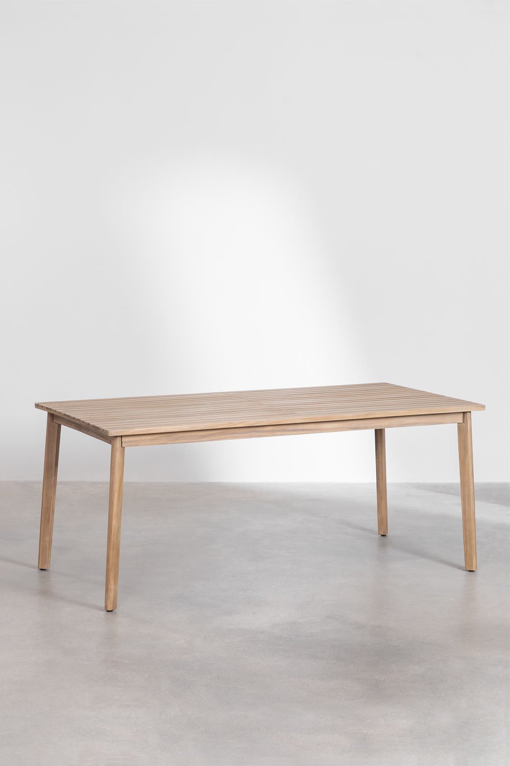 Sklum Conjunto De Mesa Retangular 220x100 Cm Em Madeira De Acácia Kaela E 8 Cadeiras De Jardim Em Madeira De Acácia Uleno