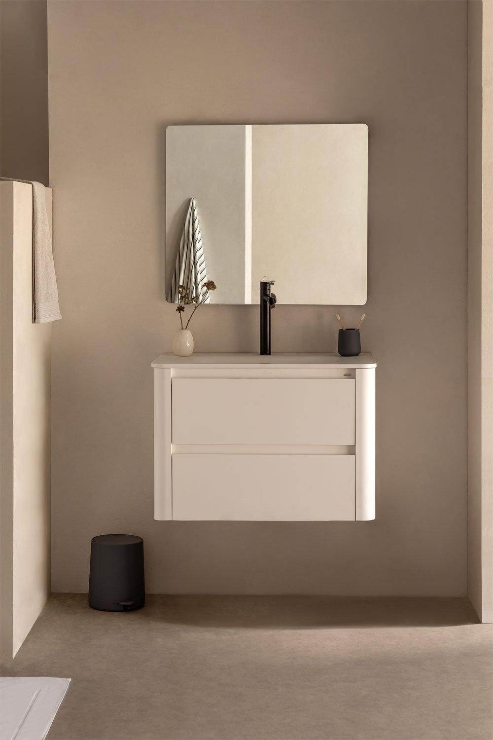 sklum Conjunto de mueble de baño en madera con lavabo integrado y espejo Egerton