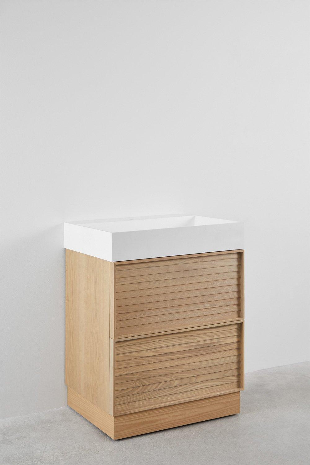 Sklum Conjunto De Mueble De Baño En Madera Con Lavabo Integrado Jolene