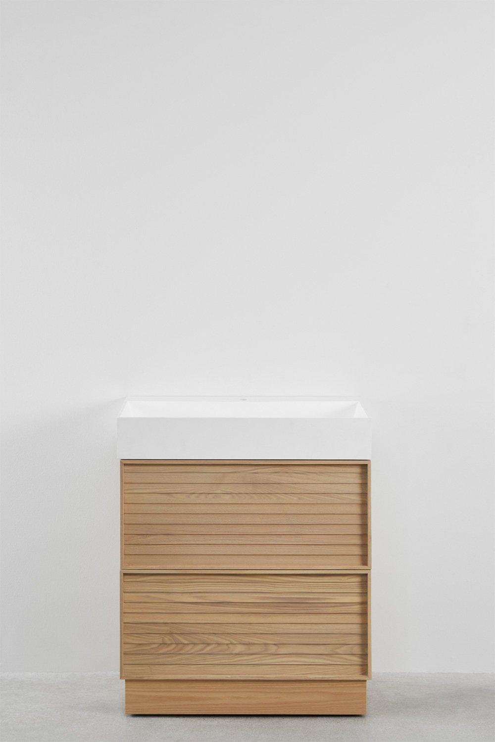 sklum Conjunto de mueble de baño en madera con lavabo integrado Jolene