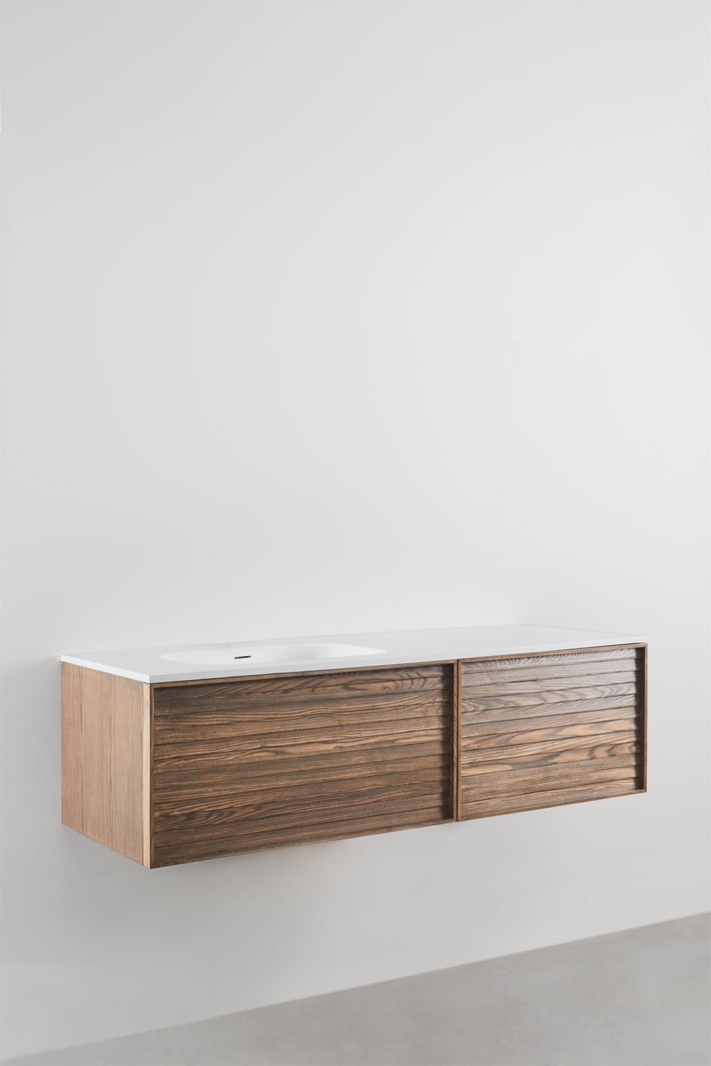 Sklum Conjunto De Mueble De Baño En Madera Con Lavabo Integrado Solea