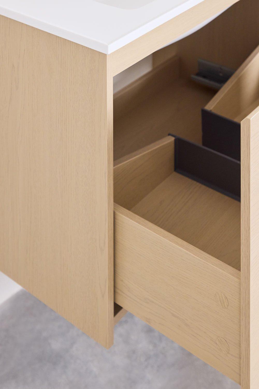 Sklum Conjunto De Mueble De Baño En Madera Con Lavabo Integrado Jacob