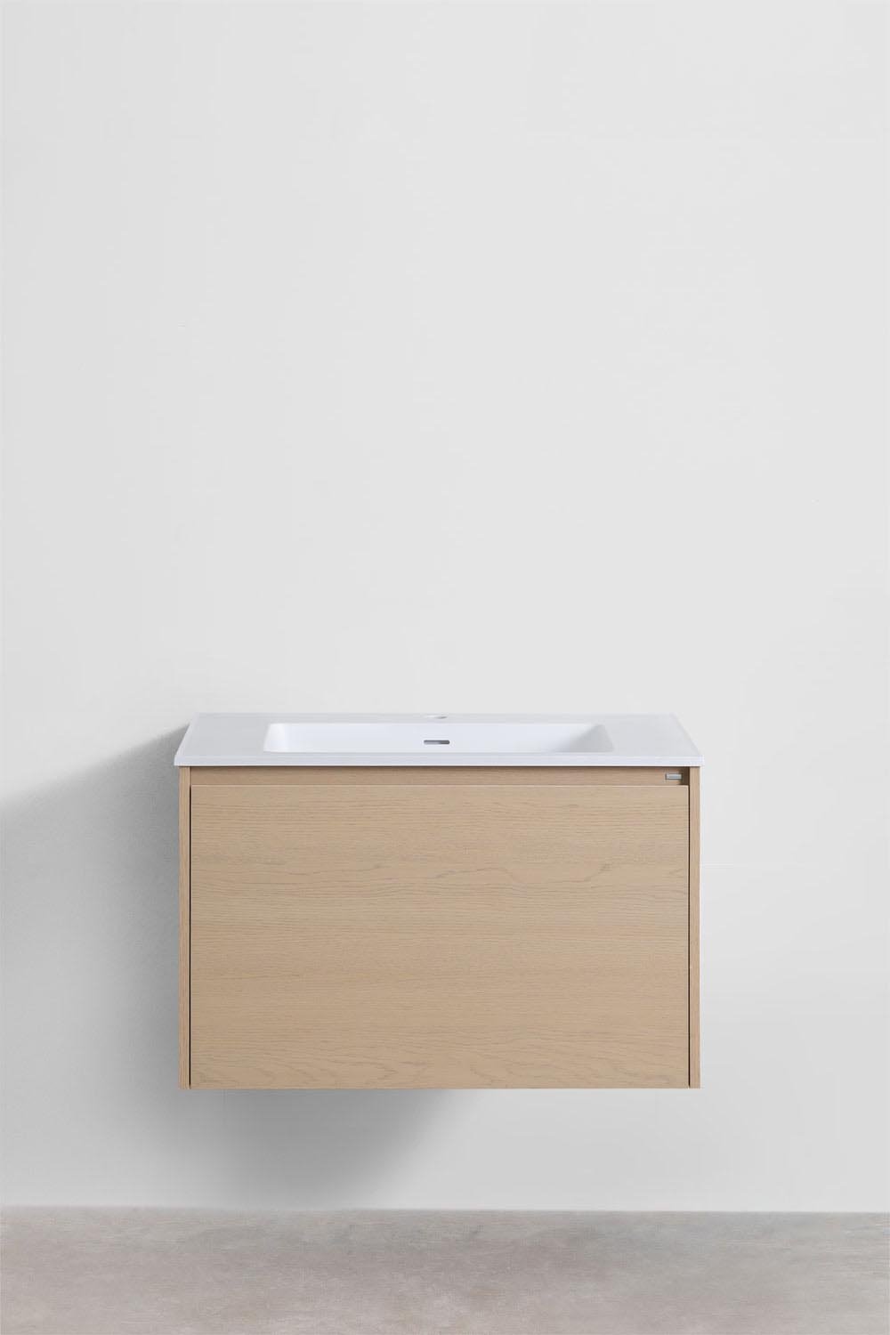 sklum Conjunto de mueble de baño en madera con lavabo integrado Jacob