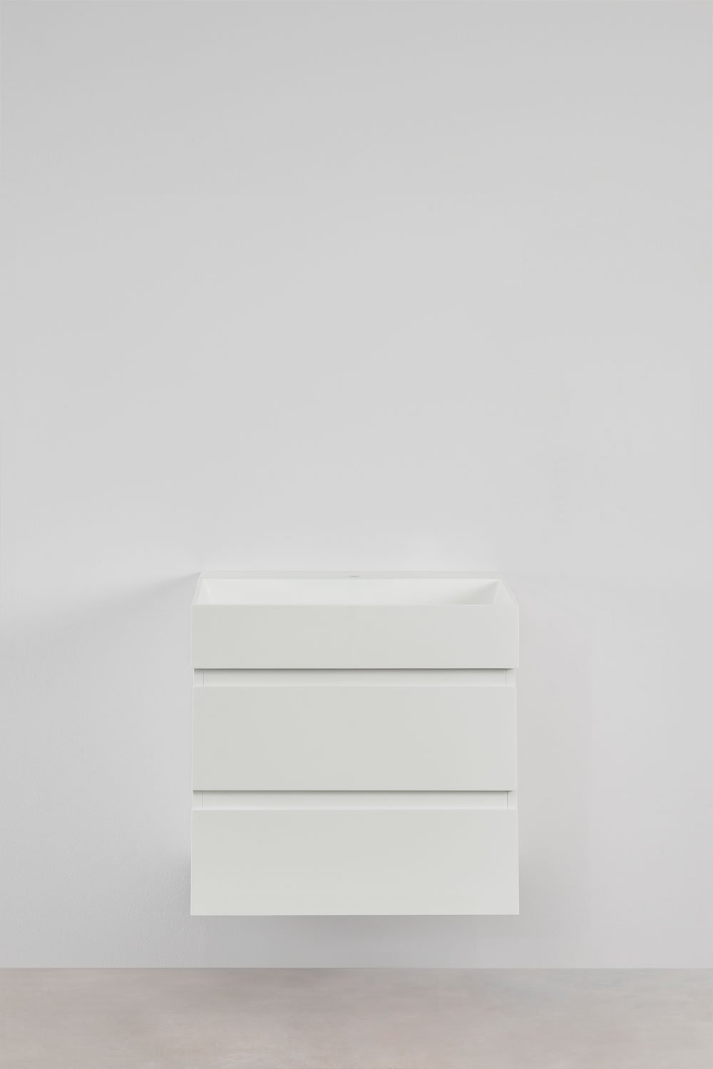 sklum Conjunto de mueble de baño en madera y chapa de fresno con lavabo integrado Ona