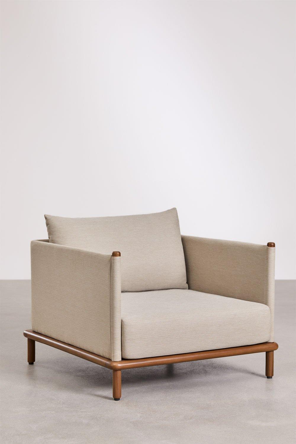 Sklum Conjunto De Salón Con 2 Sillones Y 2 Mesas De Centro Redondas En Madera De Acacia Olivia