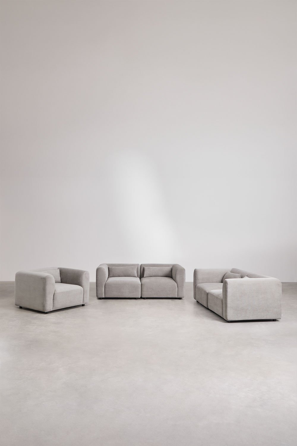 sklum Conjunto de salón con 2 sofás modulares de 2 piezas y sillón Fogler