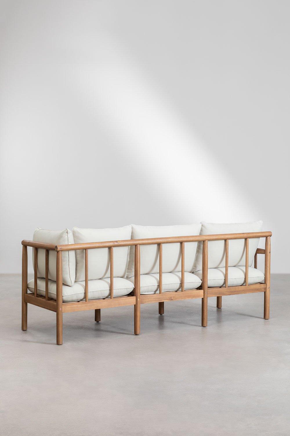 Sklum Conjunto De Salón Con Sofá De 3 Plazas En Madera De Acacia Melvin