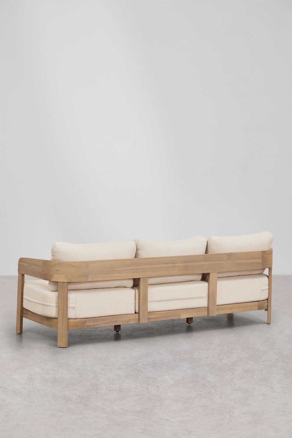 Sklum Conjunto De Salón Con Sofá De 3 Plazas Y Mesa De Centro En Madera De Acacia Uleno