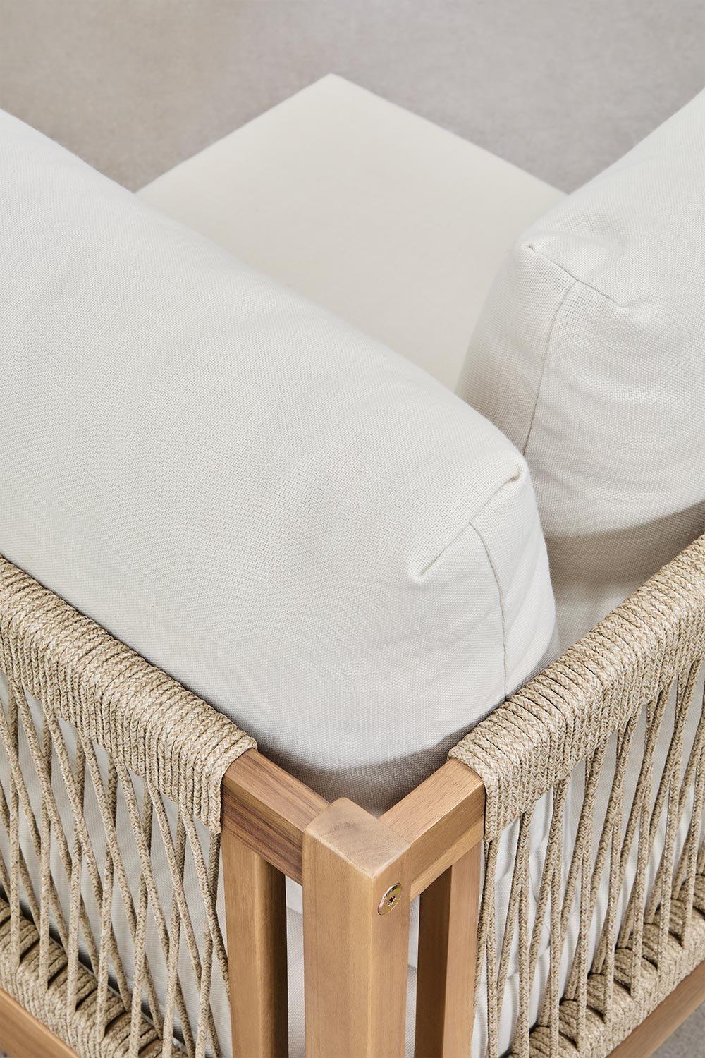 Sklum Conjunto De Salón Con Sofá Modular De 2 Piezas Con Reposabrazos Sillón Y Mesa De Centro En Madera De Acacia Branson