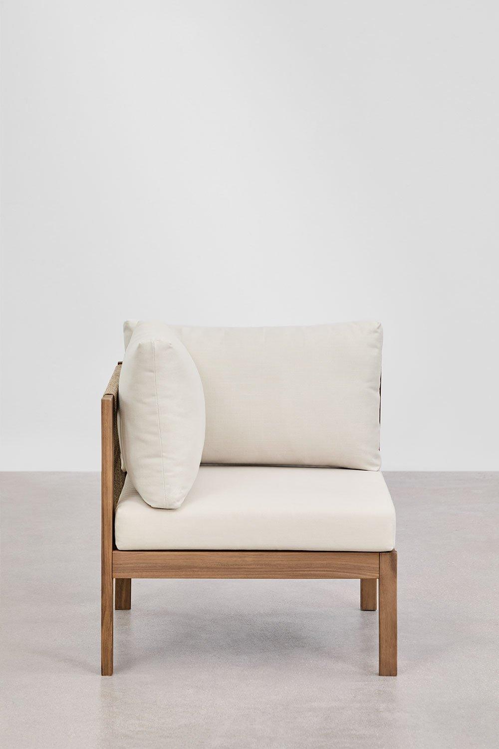 Sklum Conjunto De Salón Con Sofá Modular De 3 Piezas Con Reposabrazos Y Sillón En Madera De Acacia Branson
