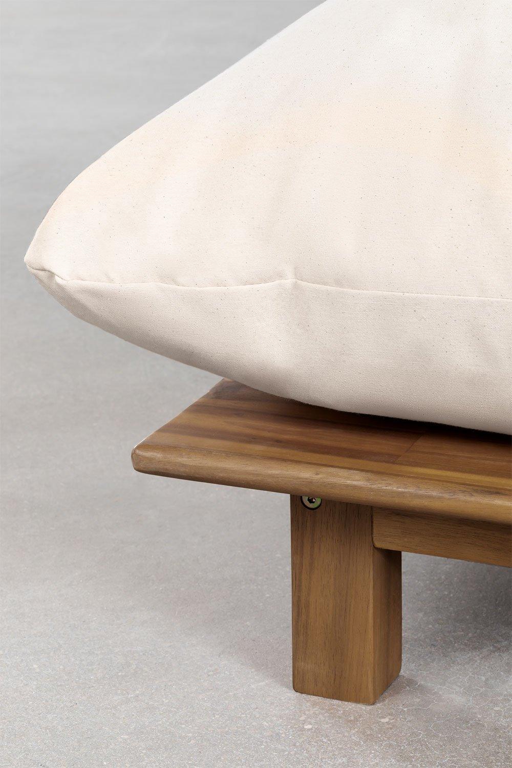 Sklum Conjunto De Salón Con Sofá Modular Reclinable De 3 Piezas Mesa De Centro Y Puff En Madera De Acacia Brina