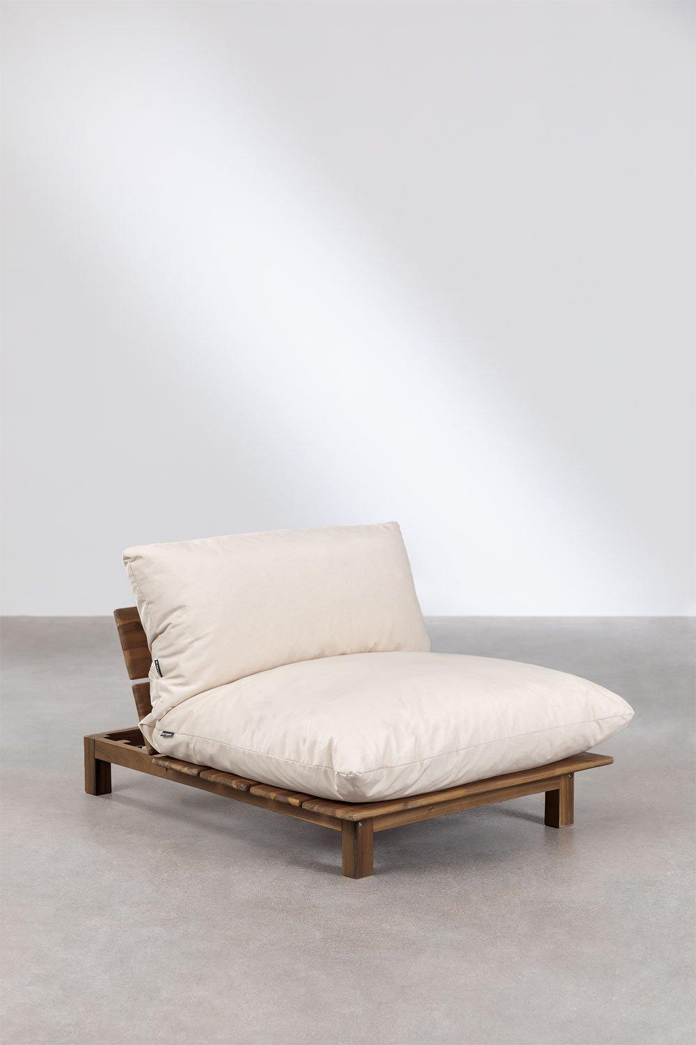 Sklum Conjunto De Salón Con Sofá Modular Reclinable De 3 Piezas Y Mesa De Centro En Madera De Acacia Brina