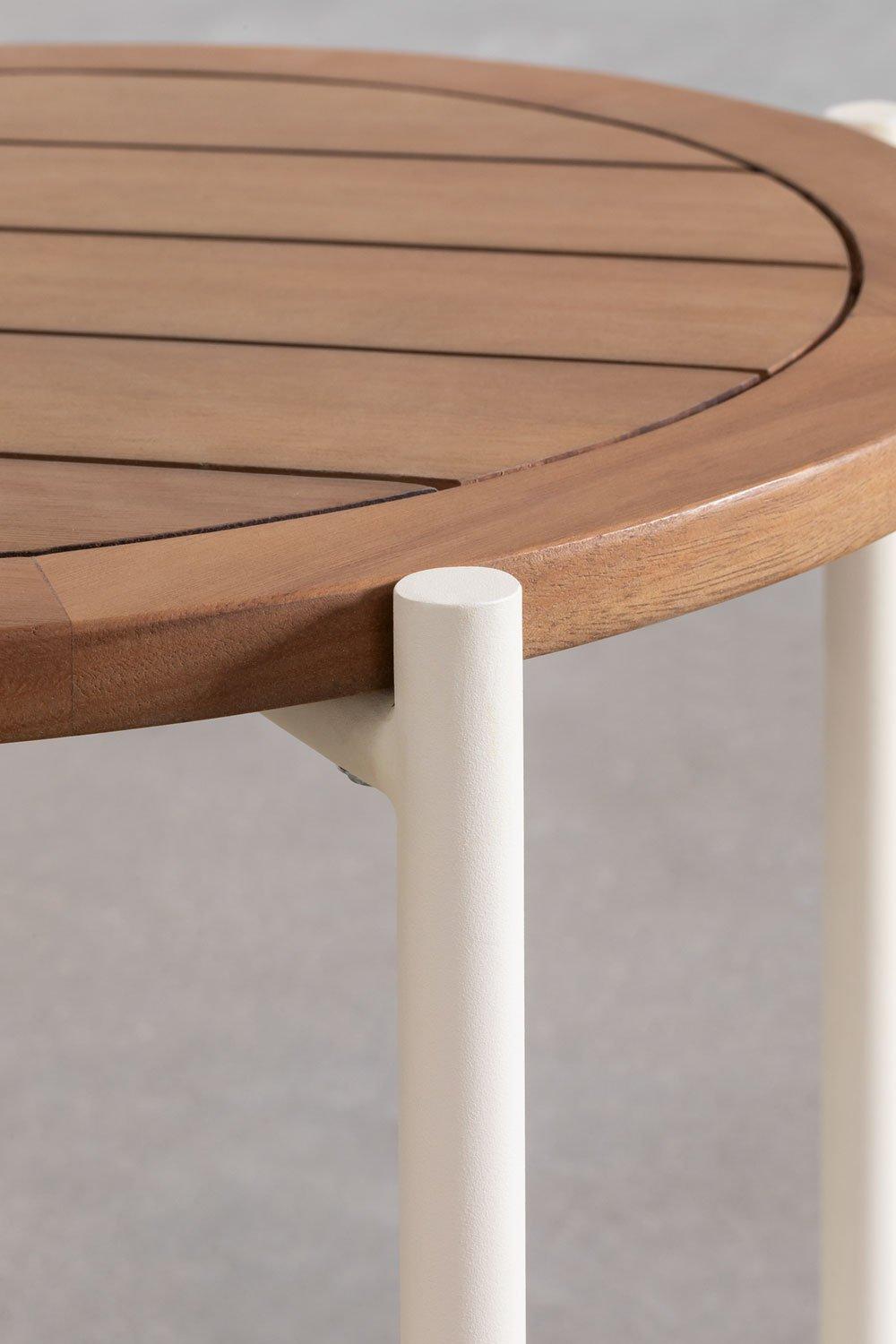 Sklum Conjunto De Salón De 2 Sillones Y Mesa De Centro En Madera De Eucalipto Y Acero Kerkera