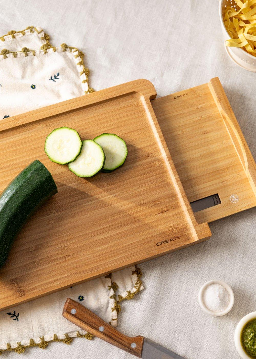 Sklum CREATE - BOARD SCALE BAMBOO - Kuchenna Deska Do Krojenia Ze Zintegrowaną Wagą