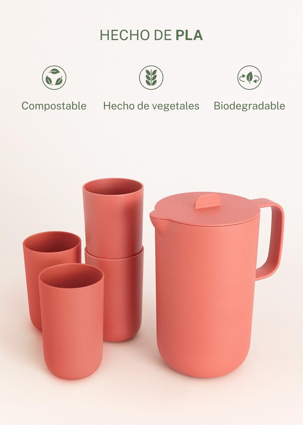 Sklum CREATE - KITCHENWARE OUTDOOR ECO - Set De Jarra 2L Y 4 Vasos 500ml Para Exterior