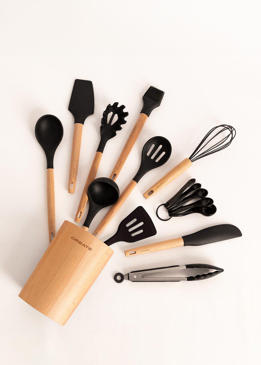 Sklum CREATE - KITCHENWARE STUDIO - Utensilios De Cocina De Silicona Y Madera
