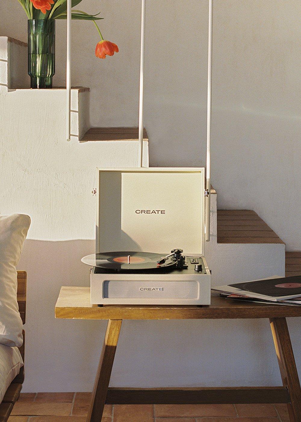 sklum CREATE - RECORD PLAYER COMPACT - Gramofon Retro z Bluetooth USB MicroSD y MP3 record/player