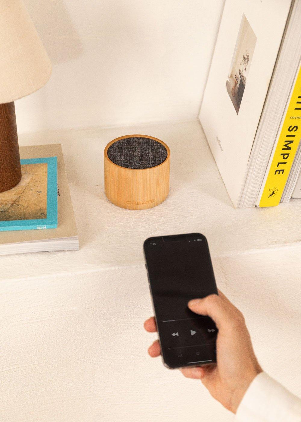 Sklum CREATE - SPEAKER MINI BAMBOO - Altavoz Bluetooth De Bambú