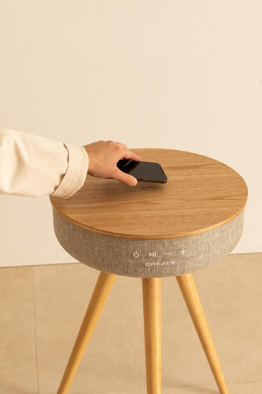 Sklum CREATE - SPEAKER TABLE 360 - Mesa Altavoz Con Sonido Omnidireccional 360º Bluetooth Y Carga Inalámbrica