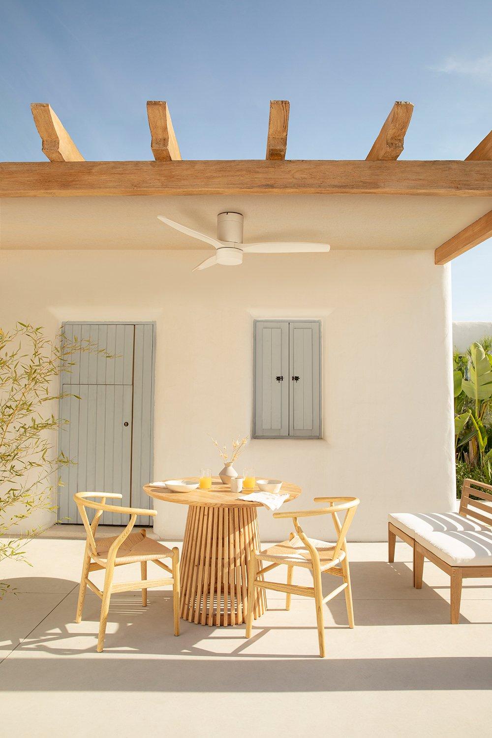 Sklum CREATE - WIND CALM PATIO - Ventilador De Techo Para Exteriores 40W Ø132 Cm Con Luz LED De 15W