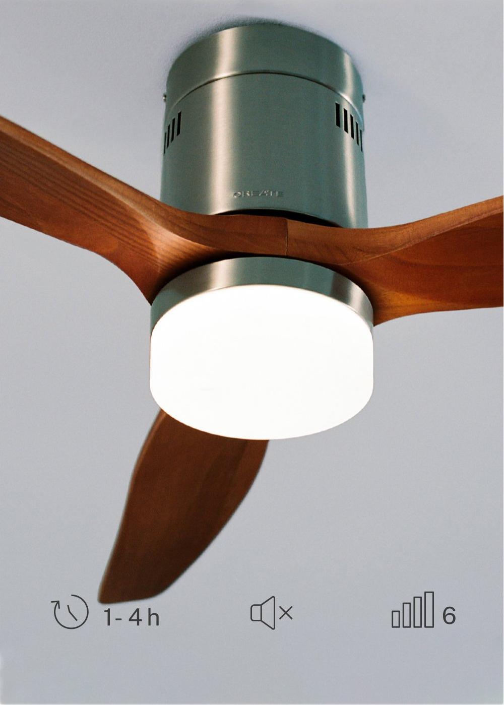 Sklum CREATE - WIND CALM - Wentylator Sufitowy 40W Cichy Ø132 Cm 100% Drewna