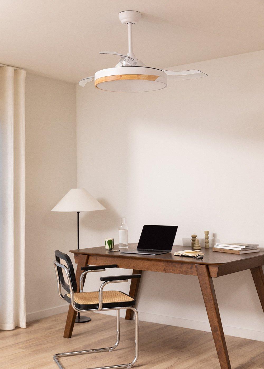 Sklum CREATE - WIND CLEAR - Cichy Wentylator Sufitowy O Mocy 40W Z Wysuwanymi łopatkami O średnicy 108cm I Oświetleniem LED 36W