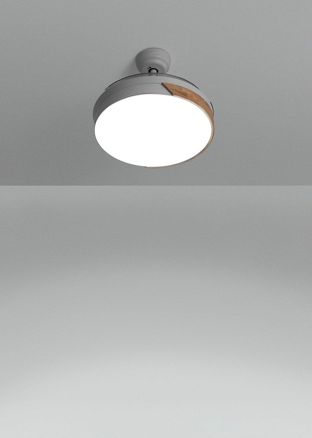 Sklum CREATE - WIND CLEAR - Ventilador De Teto 40W Silencioso Ø108cm Lâminas Retrácteis Com Luz LED 36W