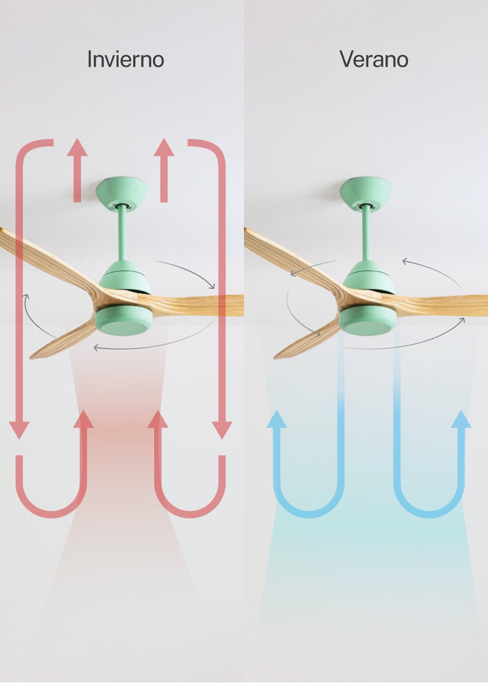 Sklum CREATE - WIND CUP - Ventilador De Techo 40W Silencioso Ø132 Cm 100% Madera