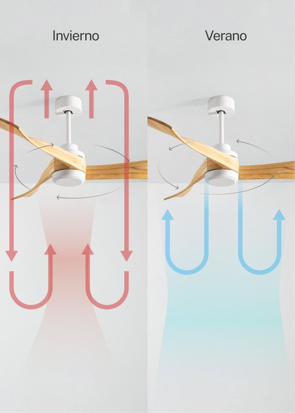 Sklum CREATE - WIND CURVE - Ventilador De Techo 40W Silencioso Ø132 Cm 100% Madera